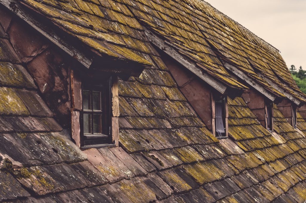 old roof shingles